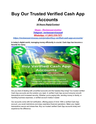 Buy Our Trusted Verified Cash App Accounts