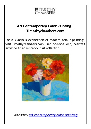 Art Contemporary Color Painting  Timothychambers.com