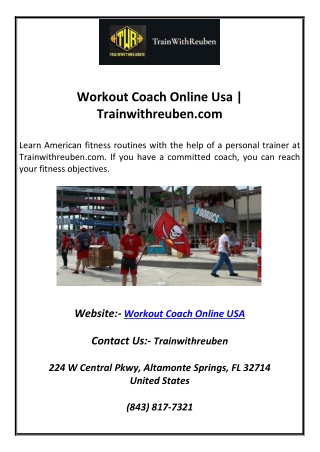 Workout Coach Online Usa  Trainwithreuben.com