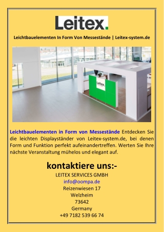 Leichtbauelementen In Form Von Messestände  Leitex-system.de