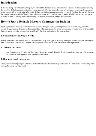 How to Spot a Reliable Masonry Contractor in Tualatin