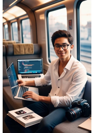 digital marketer in train