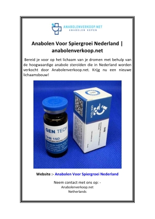 Anabolen Voor Spiergroei Nederland  anabolenverkoop.net