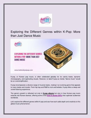Exploring the Different Genres within K-Pop_ More than Just Dance Music