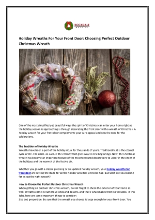Holiday Wreaths For Your Front Door Choosing Perfect Outdoor Christmas Wreath
