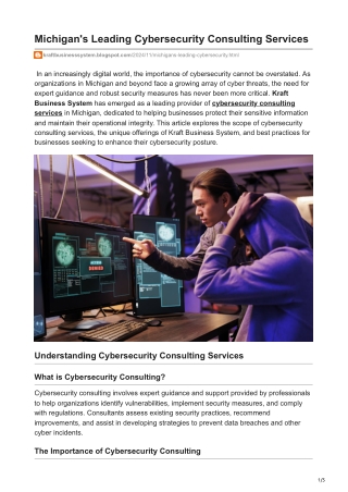 Michigans Leading Cybersecurity Consulting Services