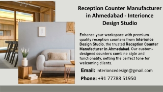 Reception Counter Manufacturer in Ahmedabad - Interionce Design Studio