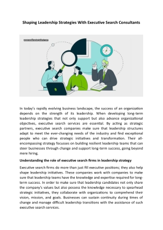 Shaping Leadership Strategies With Executive Search Consultants