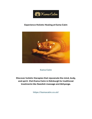 Experience Holistic Healing at Kama Calm