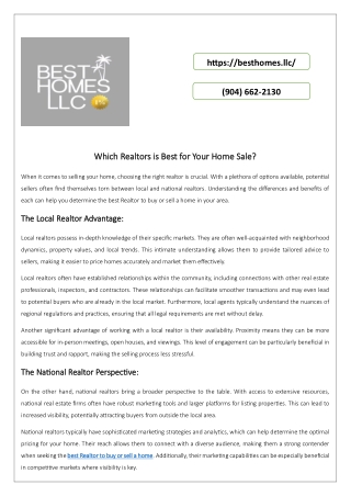 The Best Realtor to Buy or Sell a Home in Florida