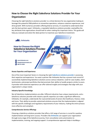 How to Choose the Right Salesforce Solutions Provider for Your Organization