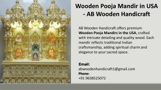 Wooden Temple For Home in Australia - AB Wooden Handicraft