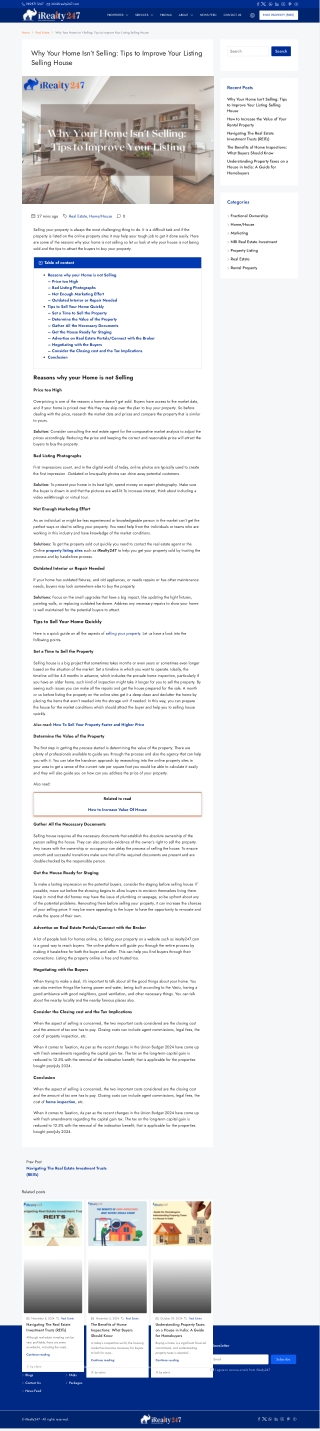 Struggling to Sell your Home? Tips to Improve Your Listing to Selling House
