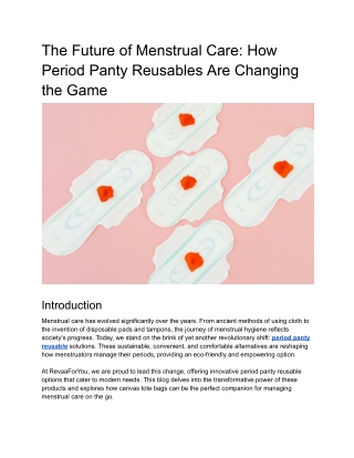 The Future of Menstrual Care_ How Period Panty Reusables Are Changing the Game