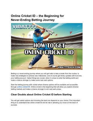 Online Cricket ID – the Beginning for Never-Ending Betting Journey
