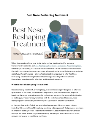 Best Nose Reshaping Treatment