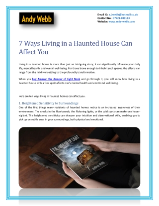 7 Ways Living in a Haunted House Can Affect You