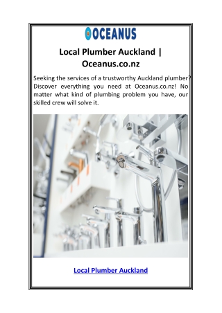 Local Plumber Auckland  Oceanus.co.nz