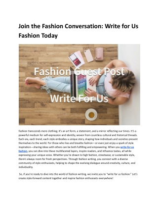 Join the Fashion Conversation_ Write for Us Fashion Today