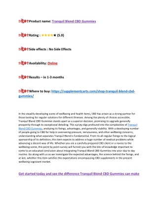 Tranquil Blend CBD Gummies