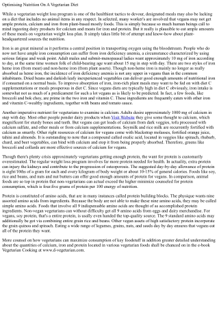 Optimising diet on a vegetarian vitamin