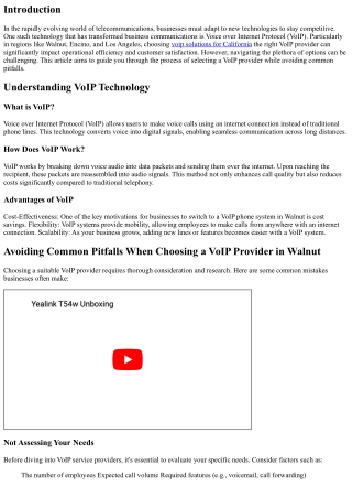 “Avoiding Common Pitfalls When Choosing a VoIP Provider in Walnut”