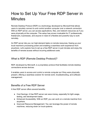 How to Set Up Your Free RDP Server in Minutes