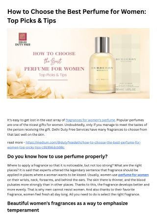 How to Choose the Best Perfume for Women Top Picks & Tips