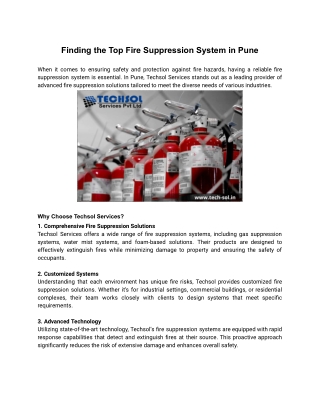 Finding the Top Fire Suppression System in Pune