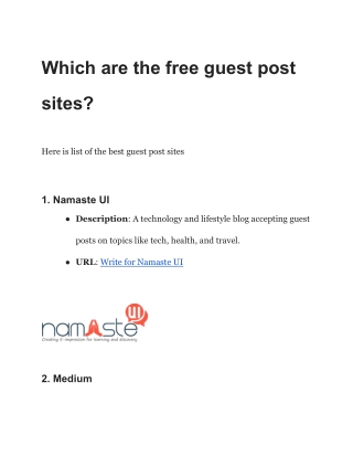 Which are the free guest post sites?