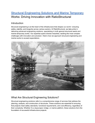 Structural Engineering Solutions and Marine Temporary Works_ Driving Innovation with Ratio Structural