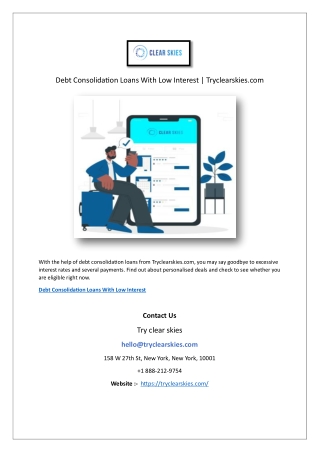 Debt Consolidation Loans With Low Interest