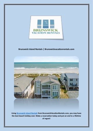 Brunswick Island Rentals | Brunswickvacationrentals.com