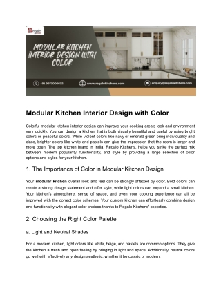 Modular Kitchen Interior Design with Color