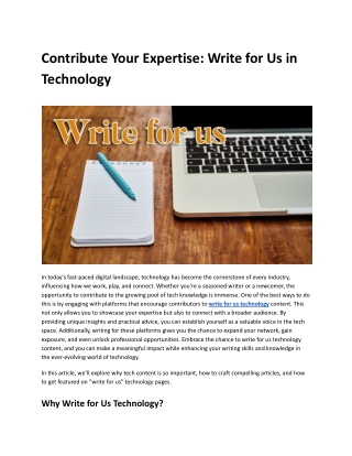Contribute Your Expertise_ Write for Us in Technology