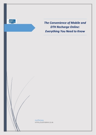 The Convenience of Mobile and DTH Recharge Online: Everything You Need to Know