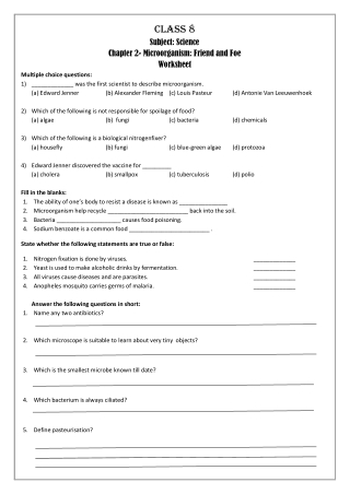 Class 8th subject Science-Worksheet 2 (1)