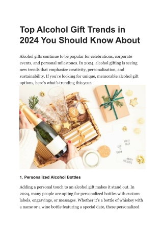 Top Alcohol Gift Trends in 2024 You Should Know About
