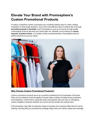 Elevate Your Brand with Promosphere’s Custom Promotional Products