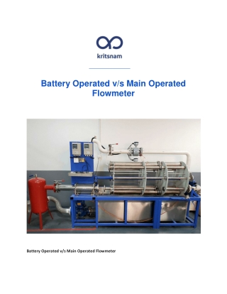 Battery Operated vs Main Operated Flowmeter