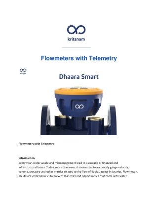 Flowmeters With Telemetry