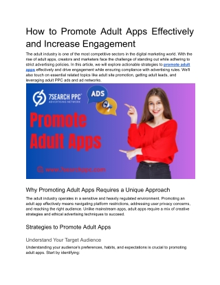 How to Promote Adult Apps Effectively and Increase Engagement
