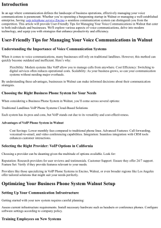 “User-Friendly Tips for Managing Your Voice Communications in Walnut”
