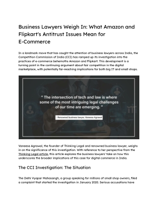 Business Lawyers Weigh In_ What Amazon and Flipkart's Antitrust Issues Mean for E-Commerce