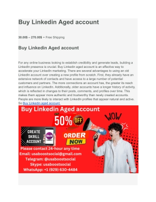 Buy Linkedin Aged account