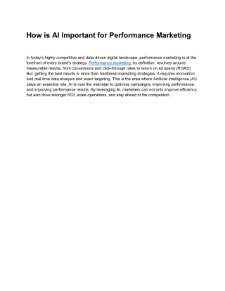 _How is Al Important for Performance Marketing.