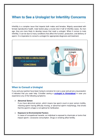 When to See a Urologist for Infertility Concerns