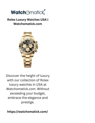 Rolex Luxury Watches USA | Watchomatick.com