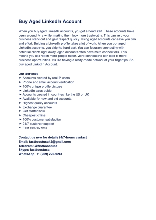 Buy Aged LinkedIn Account