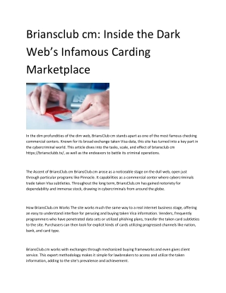 Briansclub cm Inside the Dark Web’s Infamous Carding Marketplace